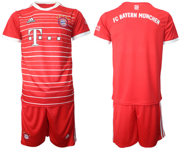 Men's FC Bayern München Blank 22/23 Red Home Soccer Jersey Suit